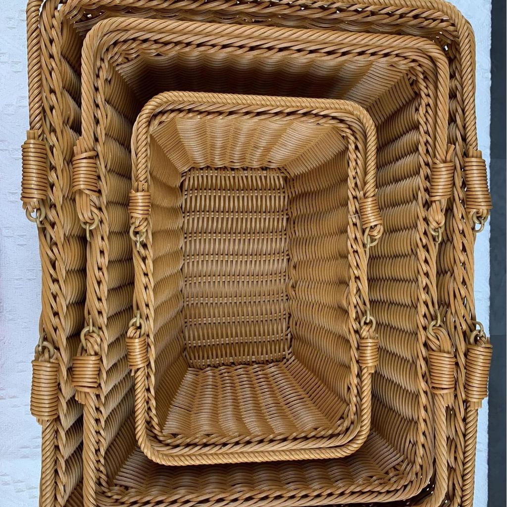 Imitation Rattan Weaving Basket: Handbag, Storage, Picnic, Supermarket, Fruit, and Vegetable Options