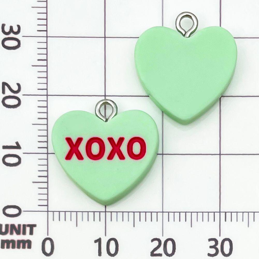 12 Color Resin Heart XOXO Letter Charms for DIY Jewelry