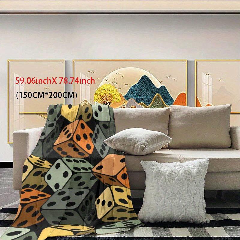 1pc soft and warm blanket pattern printed flannel blanket camping trip suitable for all seasons sofa office bed nap blanket Mult