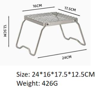 Portable Mini Folding Stainless Steel Stove Top Stand Outdoor Small Size Barbecue Grill Tray Stand with Rack for Camping Grills