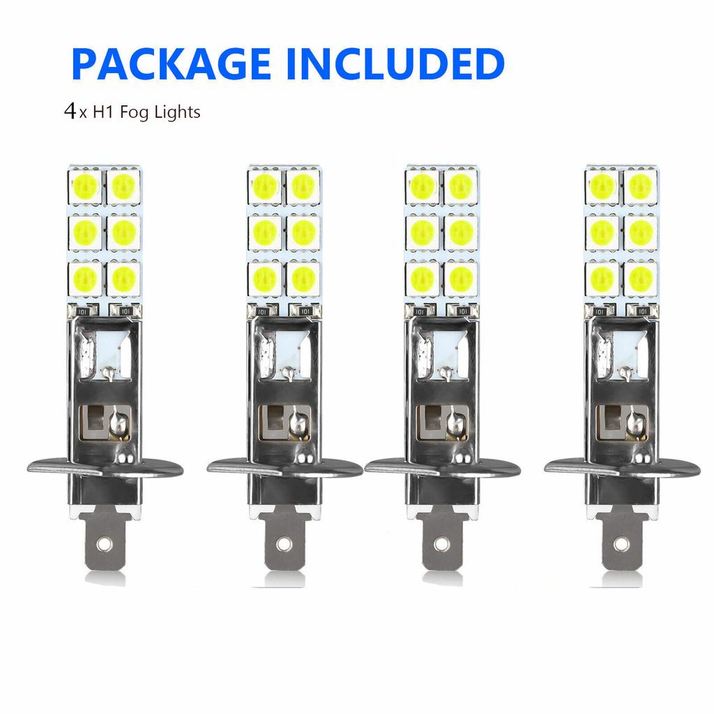 4pcs H1 Led Headlight Bulb Kit Fog Lamp Driving DRL Light High-Power 110w 6000k Super White Headlamp Bulbs