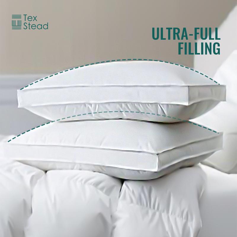 1pc Down & Feather Pillow For Bedroom Guest Room, Goose Down Pillows For Sleeping Neck Protection Slow Rebound Pillow