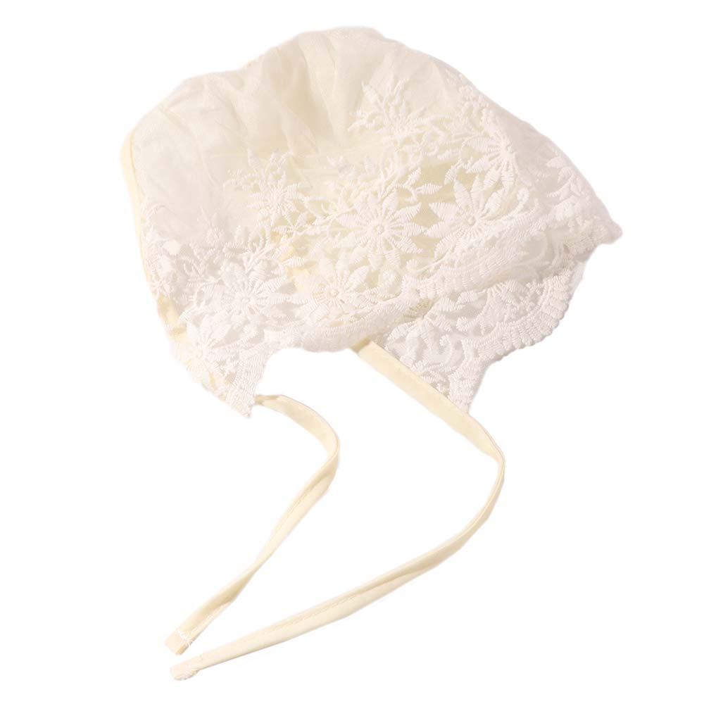 Embroidery Infant Lace Hat White Girl Bonnet Cap Cute Baby Lace Hat  Photography Props