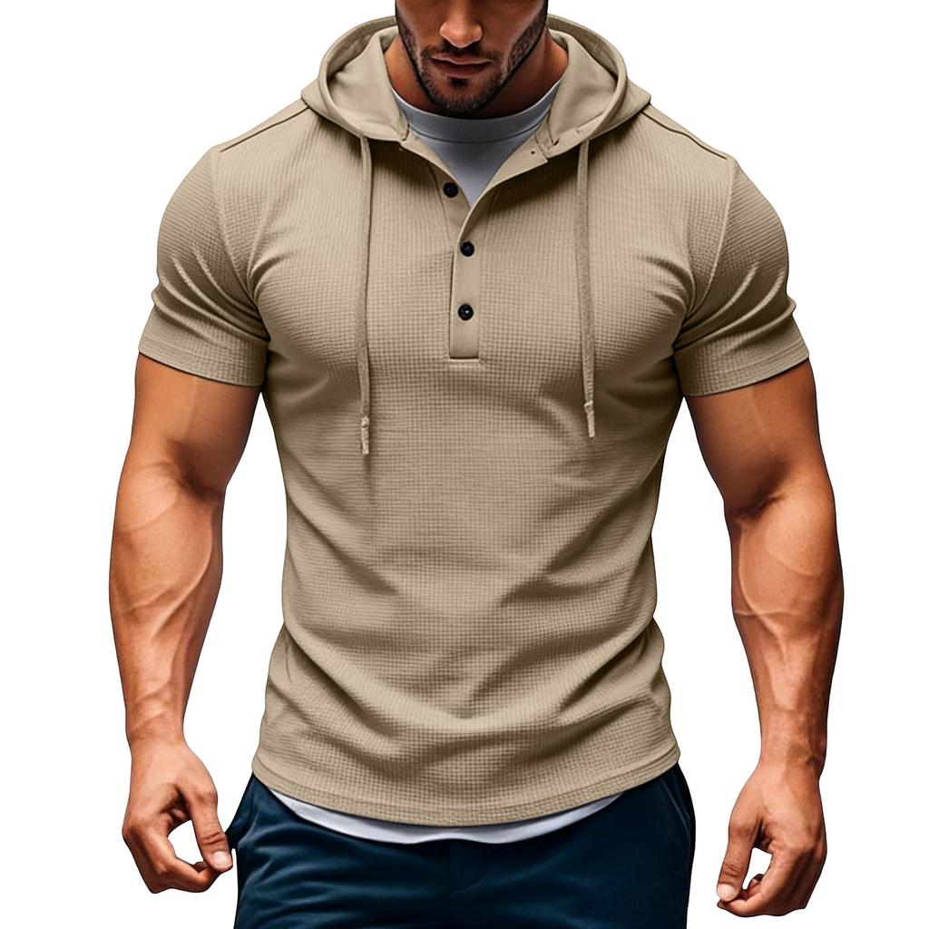 Men's Button-Down Collar Short Sleeve Tops Men's Casual Fashion Short Sleeve Tops