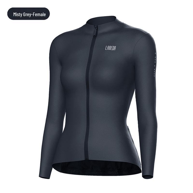 Lampaida Unisex Autumn/Winter Fleece Cycling Jersey – Long-Sleeved Road Bike Apparel