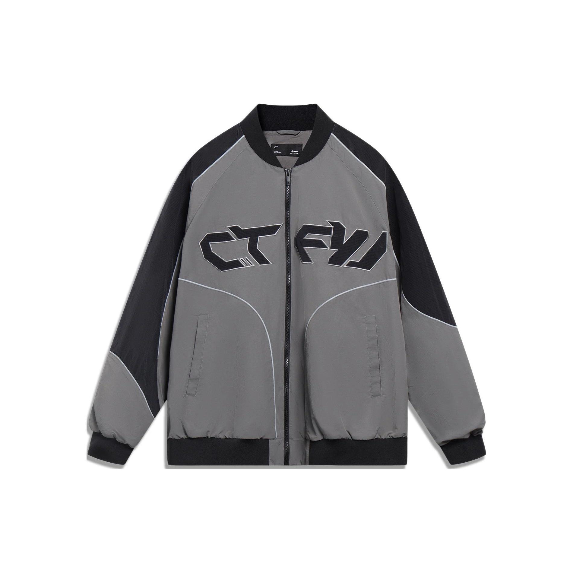 Li-Ning Counterflow Graphic Baseball Jacket Black Grey Men s AJDT505-2 L