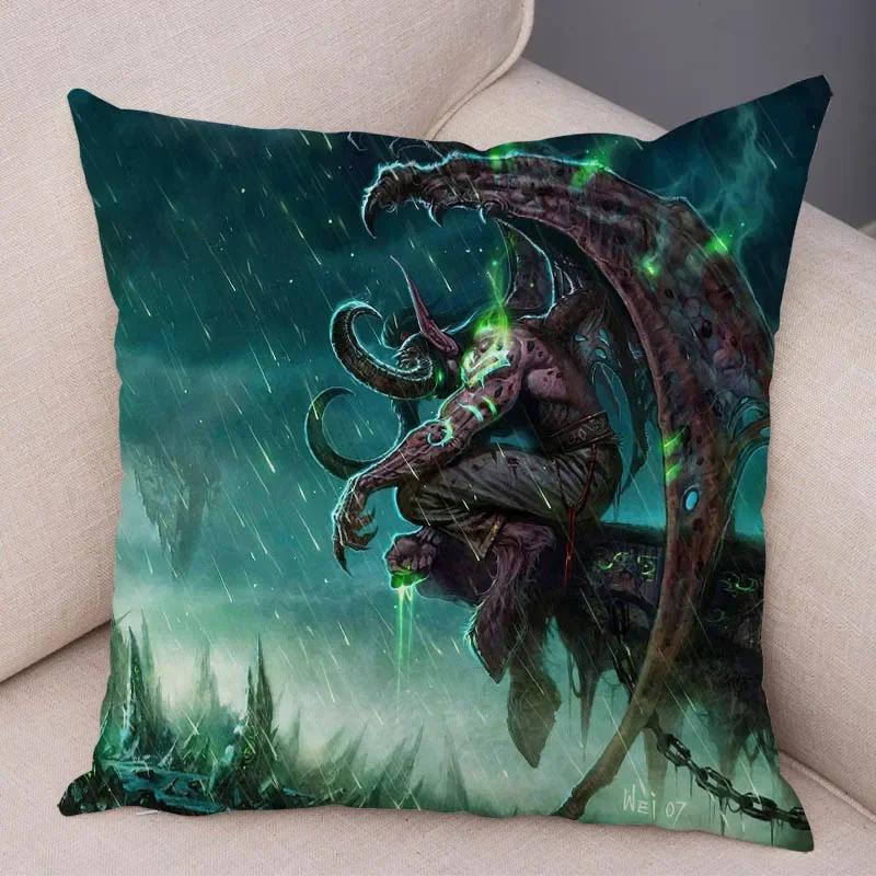 ВАУ Чехол на подушку Иллидан Декор Горячая игровая героическая печать Наволочки для дивана Домашняя наволочка Супермягкая короткая плюшевая наволочка,(8) 30x30cm