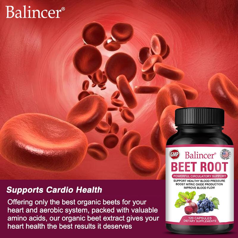 Beetroot Capsules Contain 120 Capsules of Vitamin B6 and B12 Which Help Improve Blood Circulation