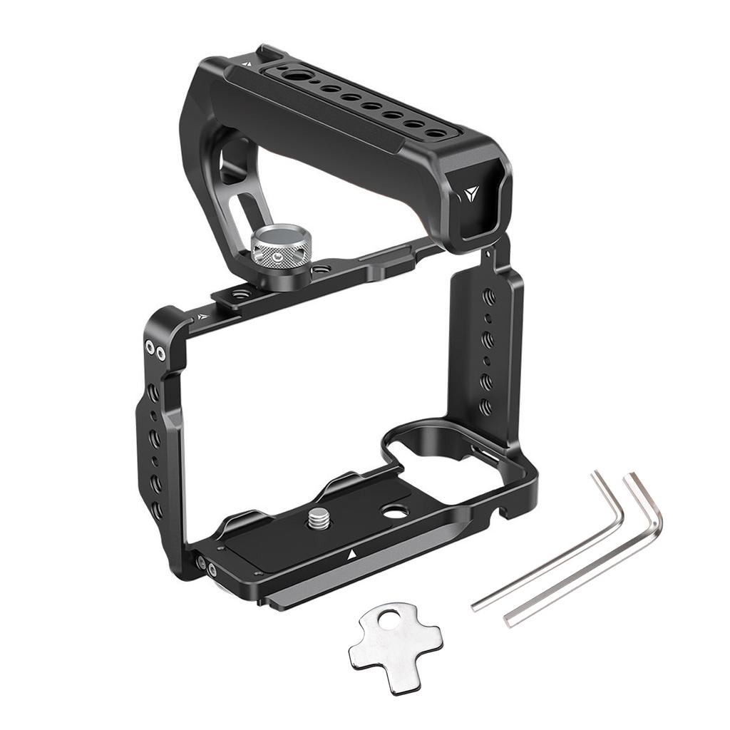 Poyinco JN-138 Camera Video Cage + Top Handle Kit Camera Cage Aluminum Alloy with Cold Shoe Mounts