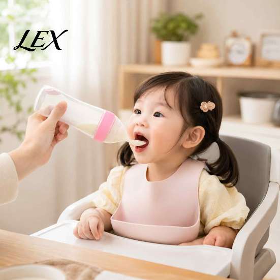 Toddler Feeding Accessories Baby Silicone Squeeze Spoon, Single-handed Rice Cereal Bottle with Infant Complementary Food Feeder Flow Control,