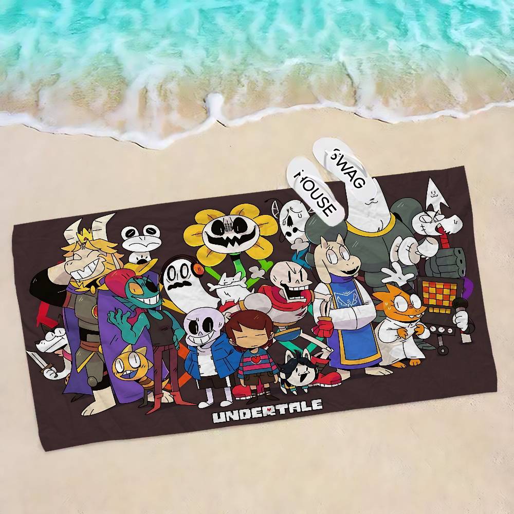 Abenteuer-Minispiele U-undertale Mikrofaserdecke Schnelltrocknende Strandtücher Übergröße Druck Absorbierende Pool-Handtuchdecke