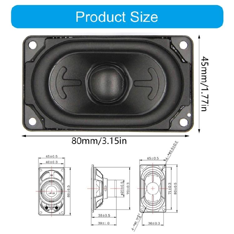 Lautsprecher mit interner Magnettechnologie 45x80mm Liefert überragenden Klang 4 Ohm 10W Einfach zu bedienen für Musikliebhaber