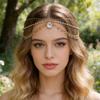 Fashion Bride Crystal Pendant Tassel Hair Chain For Women Exquisite Metal Geometric Multilayer Thin Head Chain Wedding Jewelry
