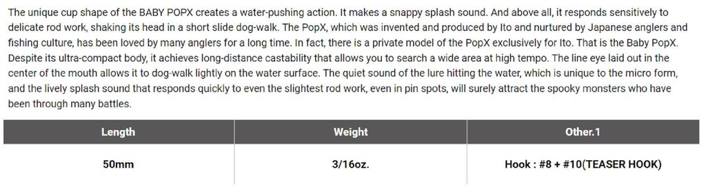 Megabass Pop X Baby 50 mm 3/16 oz Przynęta Pływająca OC Teaser (9137)