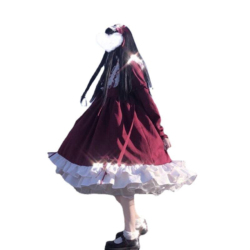 Prinzessinenkleidung Lolita Kleid Kawaii Lieblich Patchworkkleid Mädchen Halloween Kostüme für Frauen Cosplay Anime