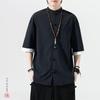 2024 Men's Retro Chinese-Style Cotton Linen Tang Suit Shirt - Plus Size Summer Casual Fashion