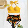 Plus size floral slimming swimsuit set xxxl style and comfort Plus size floral slimming swimsuit set L high waist briefs