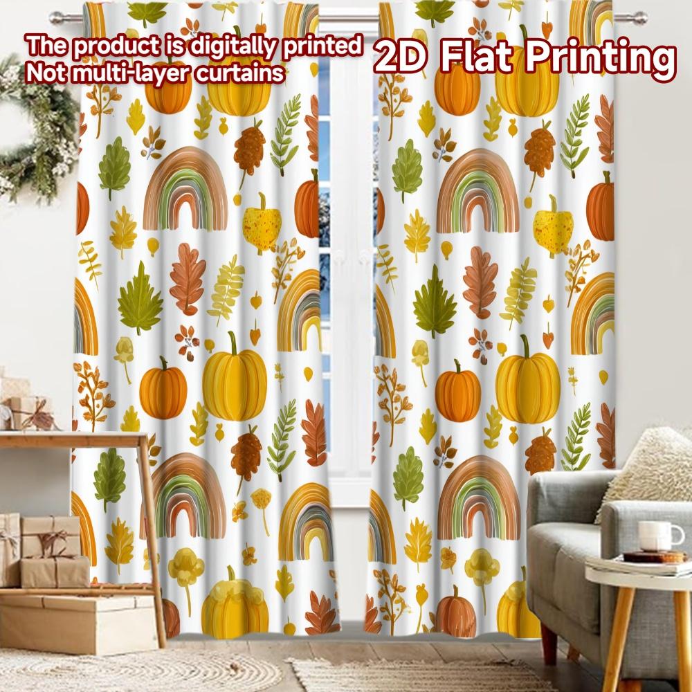 

2pcs, 2D FLAT PRINTING Curtains (Without Rod) Autumn Rainbows Minimalist holiday curtains Durable Polyester Curtains Decorations 52.50 × 116.00 cm 2 pcs