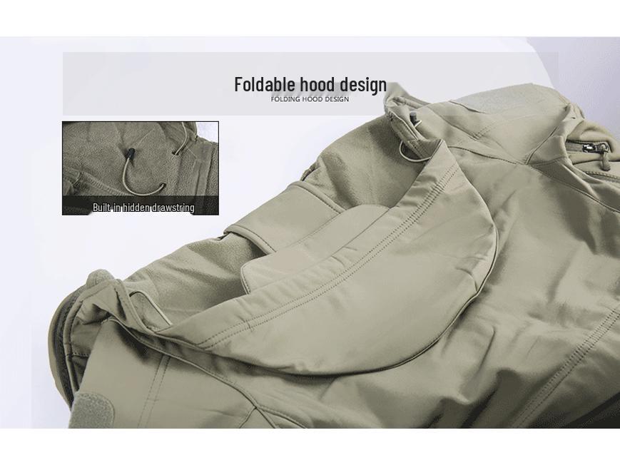 Men's Tactical Waterproof Camouflage Softshell Jacket - Warm Fleece Windbreaker for Outdoor Workwear