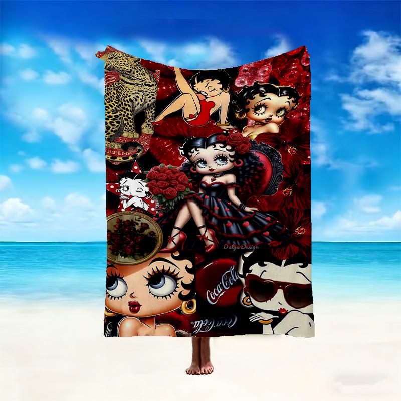 1pc Comfortable Home Print Throw Blanket, Betty Boop Blanket For Bed and Sofa Use, Special Present For Family