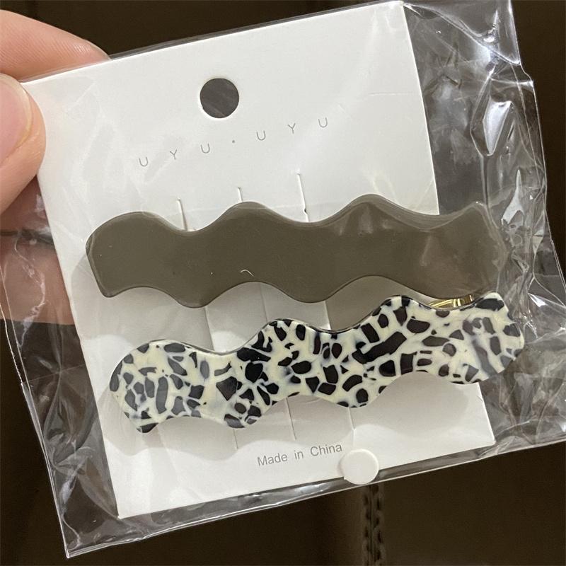 2pcs/set Acetate Hair Clips Pastel Color Wave Geometric Barrettes Women Hair Accessories Side Pins Hairpin