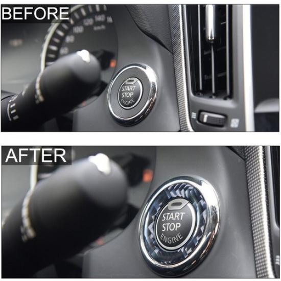 Carbon Fiber Interior Ignition Switch Frame Cover Trim For Infiniti Q50 Q60