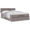 Ottoman Bed with Mattress Taupe 140x190 Cm Fabric