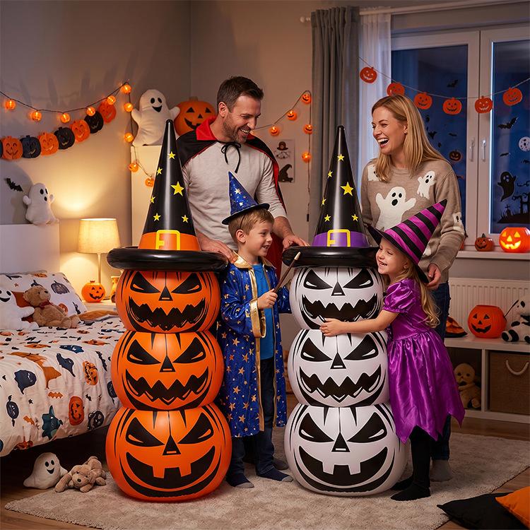 Halloween Inflatable Pumpkin Tumbler Ornament for Business, Mall, or Courtyard Decor