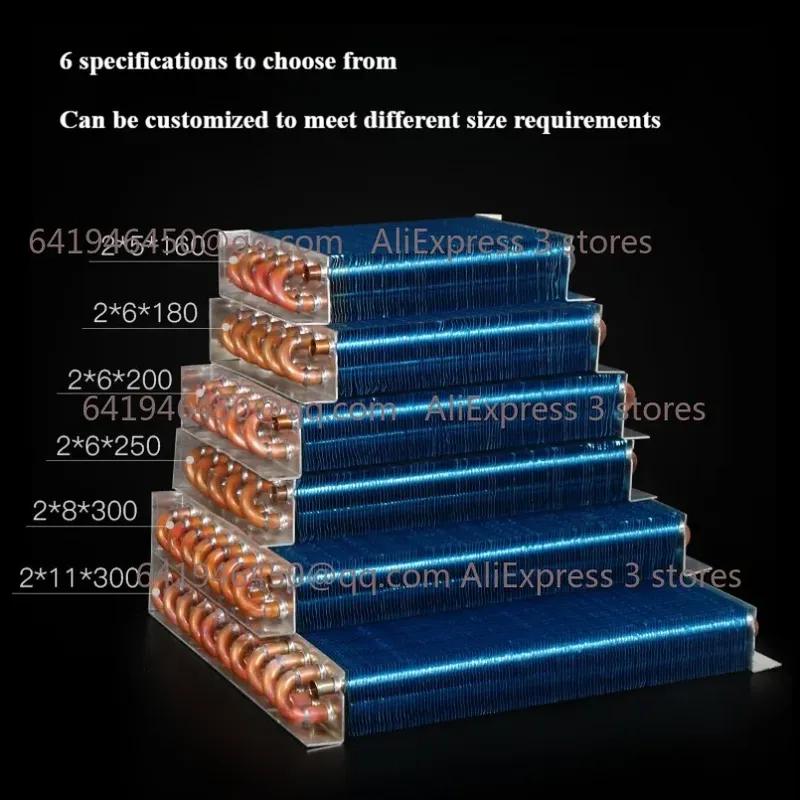 1PCS Copper Tube Heat Exchanger for Physical Cooling Condenser Coil Refrigerator Aluminum Fin Heat Exchanger Small Without Shell