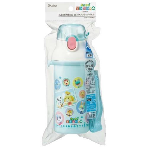 Skater Animal Crossing: New Horizons Water Bottle, 480ml, for Kids, Antibacterial Plastic, Made in Japan, PSB5SANAG-A
