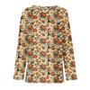 Women's Fashion Hem Slit Casual Halloween Printed Round Neck Long Sleeve Top