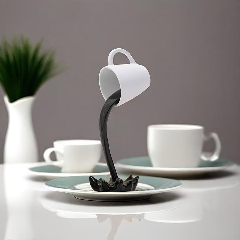 1 ud. Decoración Creativa de Taza de Café Flotante Invertida de Resina - Adecuado para Efecto de Desbordamiento de Agua