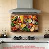 1 Pc 2D Flat Printed Self Adhesive Kitchen Wall Sticker 60 x 90 cm Food and Vegetable Theme for Kitchen Dining Room Decor