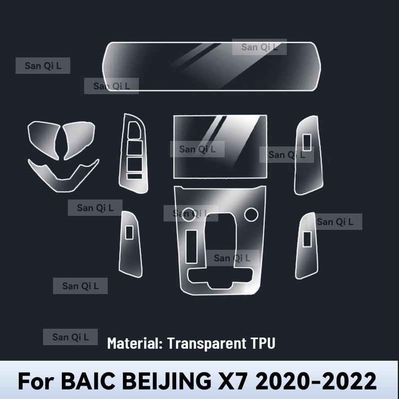 For BAIC BEIJING X7 - Interior Center Console Gear Panel Navigation Screen TPU Protective Film Anti-Scratch Repair