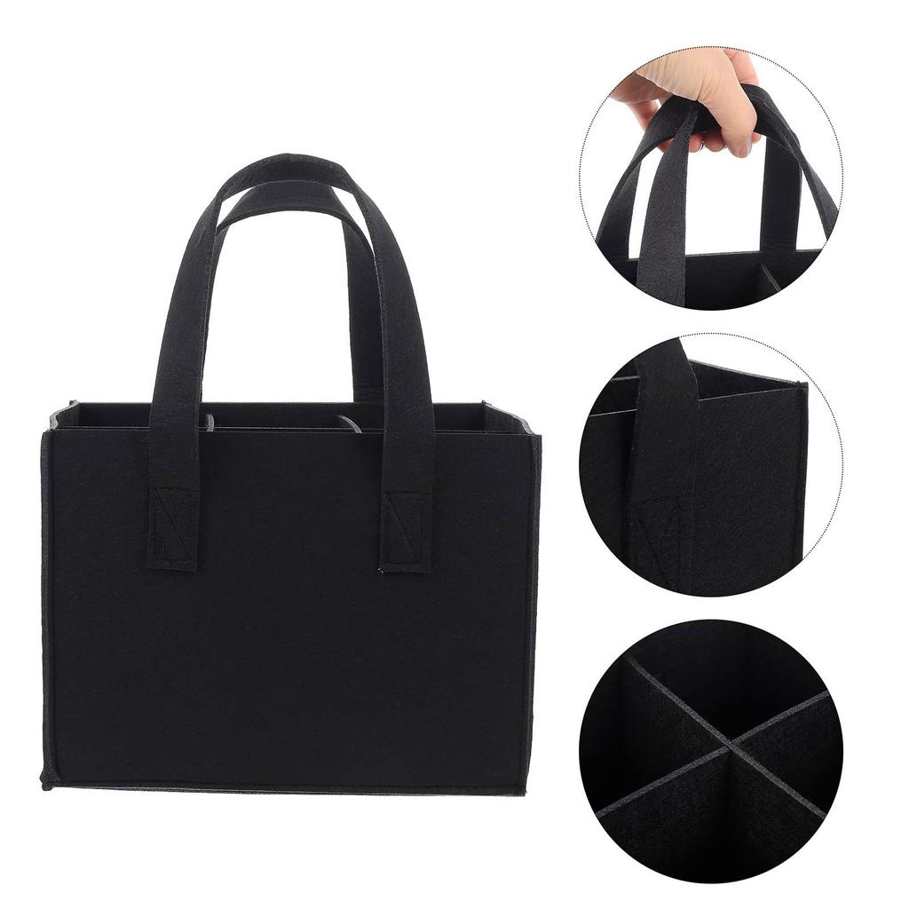 2 Stück Strapazierfähige Filz-Aufbewahrungstaschen für 6 Weinflaschen, Bier, Champagner Handtasche zum Verschenken oder für Partys, Veranstaltungen