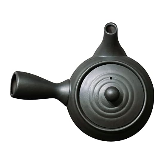 Suzuki Banko-yaki Kyusu (Teapot) 1.5-gou, Approx. 330ml, for 1-2 People, Yougan (Lava) Black, Made I