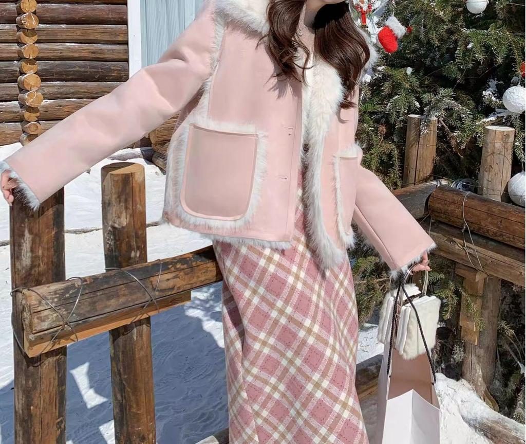 Damen High Waist Karomantelrock in Übergröße – Schlankmachende A-Linie mit Schlitz für den Herbst