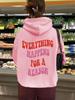 Reason Letter Print Double Hoodie Sweatshirt for Autumn/Winter