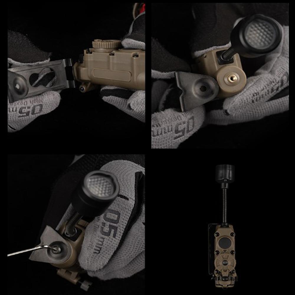 Sidewinder Helmleuchte Taktische Stroboskoplicht Rot/Grün/Blau/Weiß/IR Kopf IFF Licht Jagd Angeln Hilfs-LED-Taschenlampe