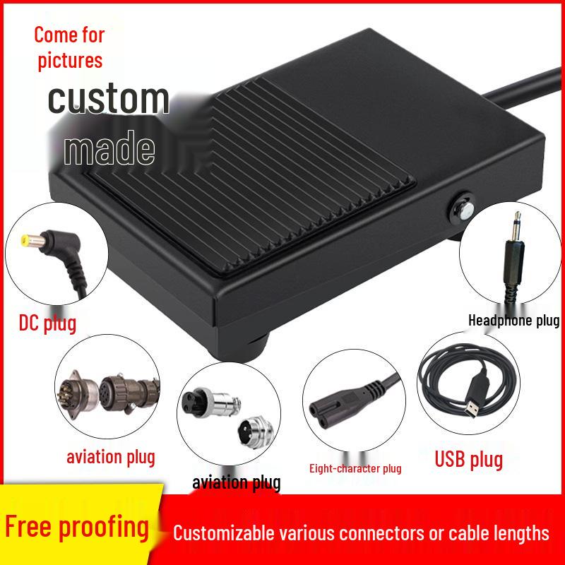 TFS-1 220V Iron Shell Foot Pedal Switch with 2m Cable