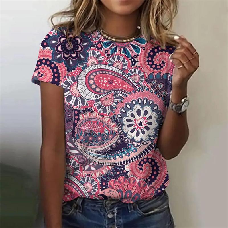 Vintage impressão superior feminino manga curta streetwear verão t moda feminina casual o pescoço t camisas y2k roupas femininas de grandes dimensões