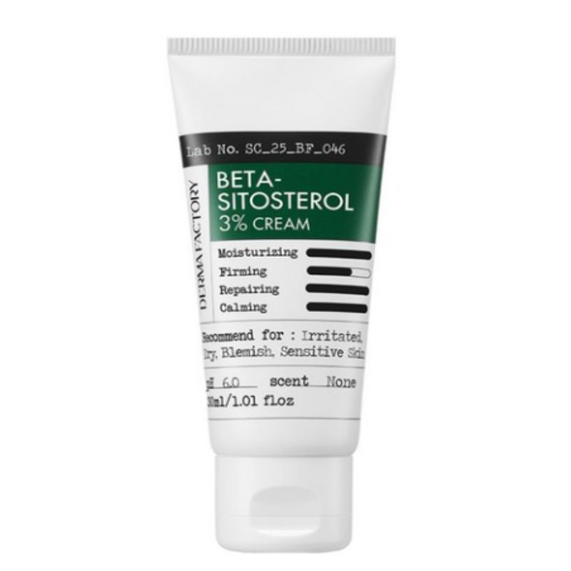 Derma Factory Beta-Sitosterol 3% Cream Skin Barrier Repair & Soothing Moisturizer 30ml