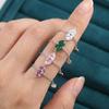 Double Heart Adjustable Chain Ring Minimalist Elegant Women Link Chain Ring Exquisite Simple Finger Jewelry Girls Gift