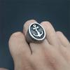 Europe and The United States New Retro Punk Men's Ring Trend Personality Fashion Navy Anchor Men's Ring Birthday Party Jewelry