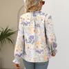Autumn Women's Ruffled Loose Print Casual Shirt