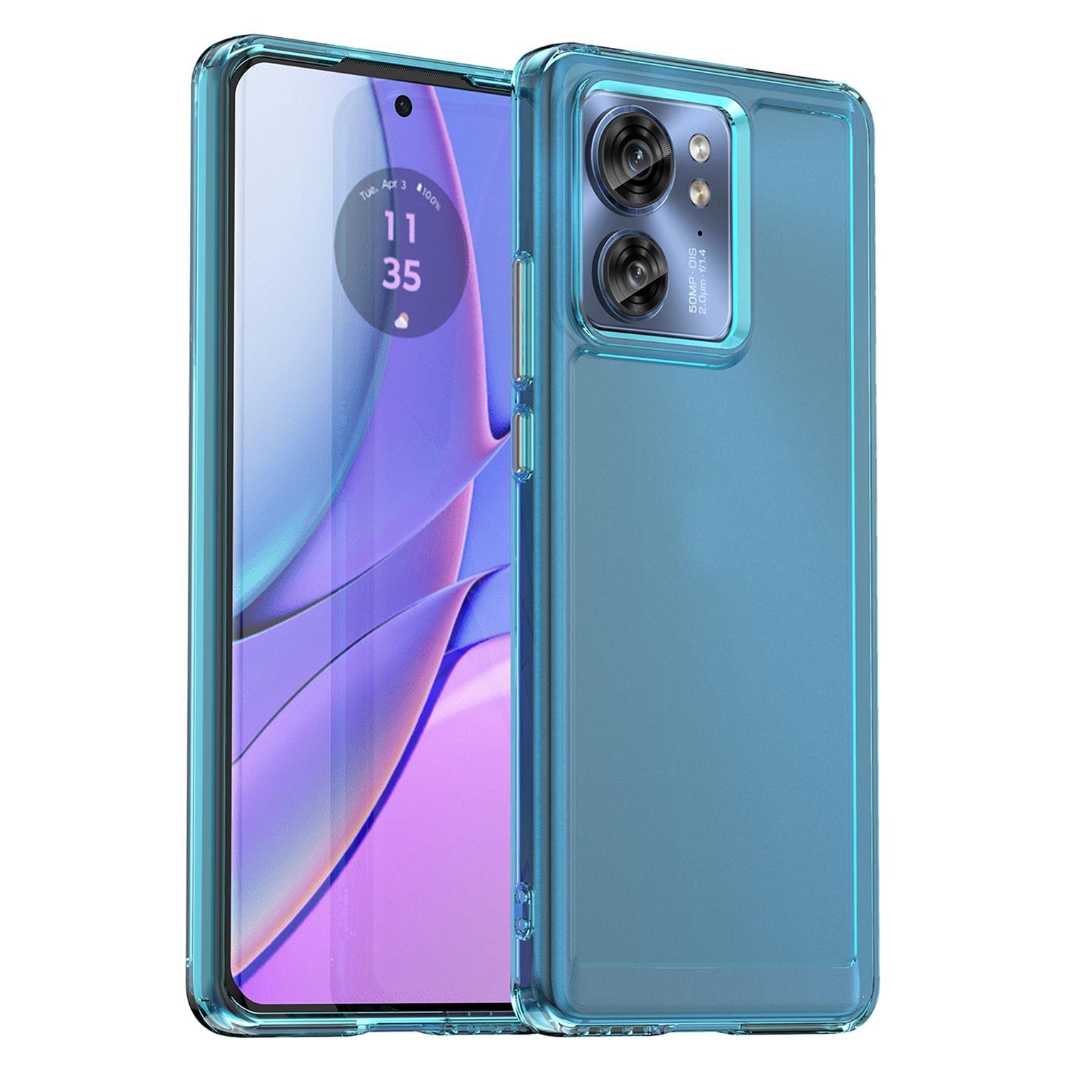 

Candy Series TPU Phone Case for Motorola Edge 40 5G Shockproof Back Cover Transparent Blue