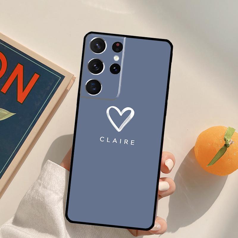 Personalise name initials pastel Phone Case For Samsung Galaxy S22 S23 S21 Ultra S20 FE S8 S9 S10 Plus Note 10 20 Ultra Cover