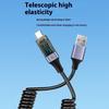 USB auf USB C Schnellladekabel mit Spiralfeder 6A 66W Schnellladung LED-Bildschirmüberwachung Universell für Tablet-PC