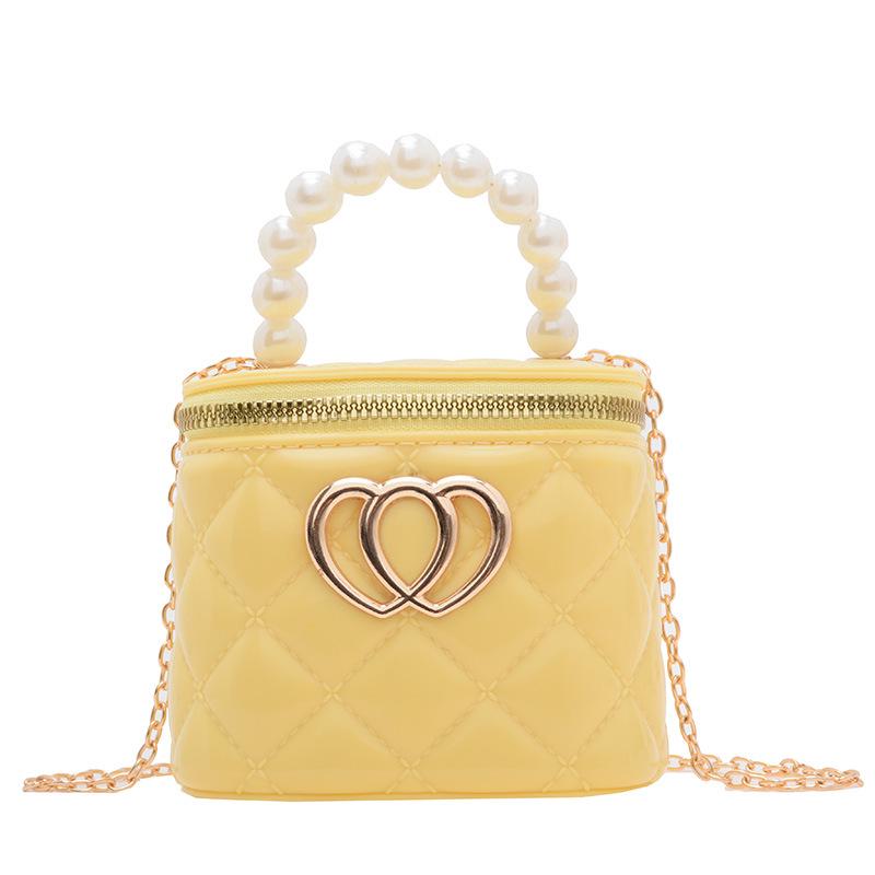 2025 Девичья жемчужная сумочка: Модная весенне-летняя косметичка-желе жёлтый