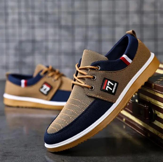 New Men's Canvas Shoes Lightweight Sports Shoes Casual Mesh  Breathable Vulcanized Shoes Classic Fashion Lace Up Work Shoes
